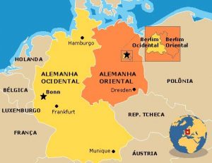 Mapa das duas Alemanhas