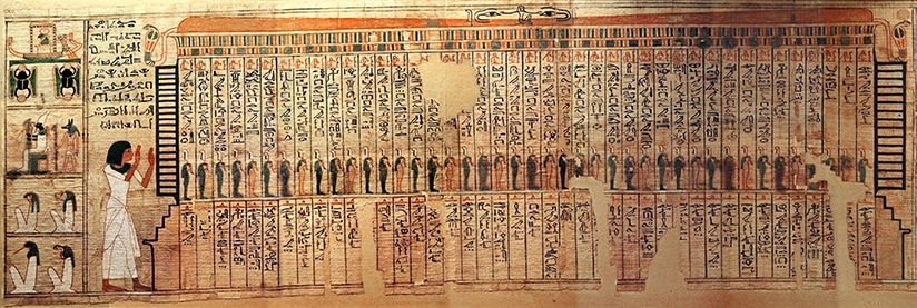 Secção do «Livro dos Mortos» do escriba Nebqed, cerca de 1300 a.C.