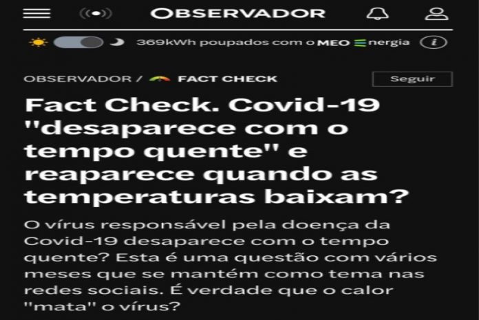 fact check: sazonalidade da Covid-19
